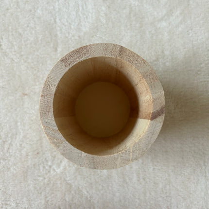 1 x Runder dekorativer Holzbecher oder -vase | 8 x 8 x 10,5 cm | Fundgrube