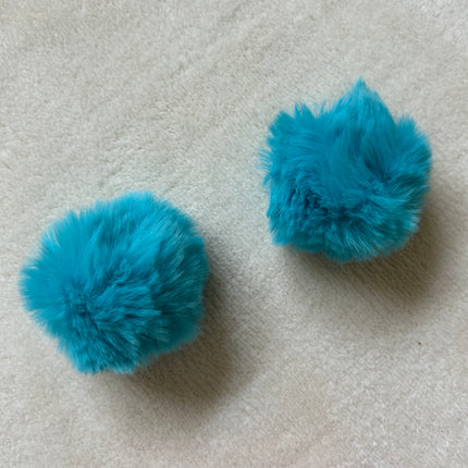 1 x Pompoms | in Türkisblau | 7,5 x 7,5 mm | Fundgrube