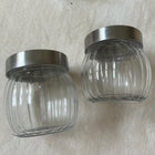 2 x Glasbehälter mit Deckel | 14 x 12 cm | Fundgrube