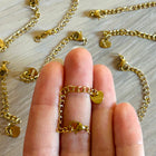 1 x Verlängerungskette | aus Edelstahl | mit 18K vergoldet | 7 cm | Für Mikromakramee, Schmuck & DIY‘s