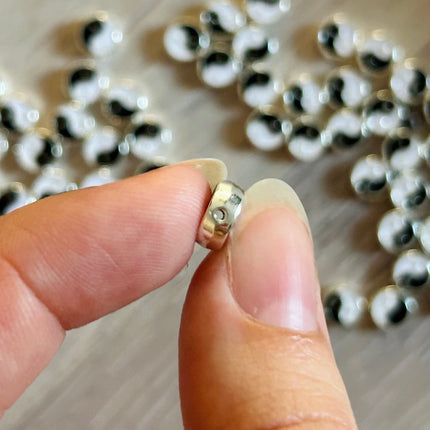 1 x Yin & Yang-Spacer Perle | in Silber | 8 x 8 mm | Für Mikromakramee, Schmuck & DIY‘s