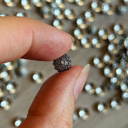 2 x Perlenkappe | in Silber | 8 x 8 mm | Für Mikromakramee, Schmuck & DIY‘s