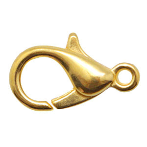 1 x Gold Carabiner Clasp - 6 x 12 mm - (Nickel-free) - DIY Jewelry