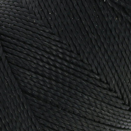 Schwarz (619) | Linhasita® gewachstes Polyestergarn 0.75 & 1 mm | Verschiedene Längen | Für Schmuck