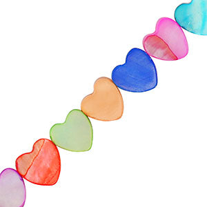 10 x Muschel Perle Herz Mulitcolor | Muschel für Makramee & Schmuck