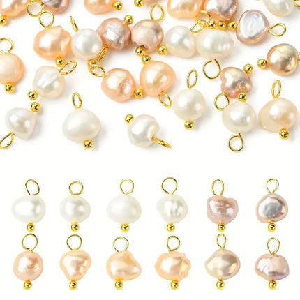 1 x Natural Freshwater Pearl with Eyelet | White/Cream/Rose | 10 mm | For Micromacrame, Jewelry &amp; DIYs