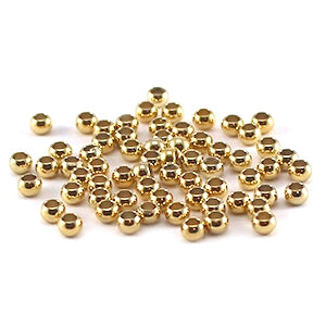 10 x Quetschperle aus Metall | in Gold | 3 mm | Für Mikromakramee, Schmuck & DIY‘s