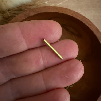 2 x Messingröhrchen Gold 2 x 15 mm (Loch 1,7 mm) - Röhrenperle für Mikro Makramee Schmuck DIY