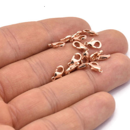 1 x Rose Gold Lobster Clasp 6 x 12 mm - (Nickel-free) - DIY Jewelry