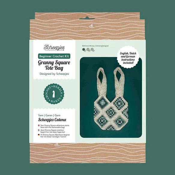 1x Scheepjes Crochet Kit for Beginners DIY | Granny Square Bag