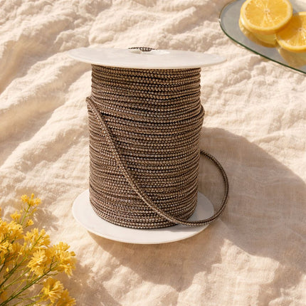 Champagner Glitzer / Strass- Schmuckgarn - meterweise | Für Makramee, Schmuck & DIY‘s