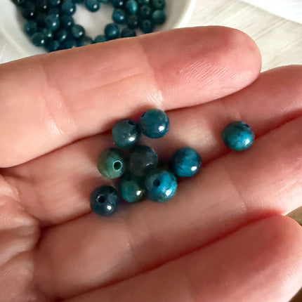 10 x 6 mm Tigerauge blau - kraftvolle Perlen | Für Mikromakramee, Schmuck & DIY‘s