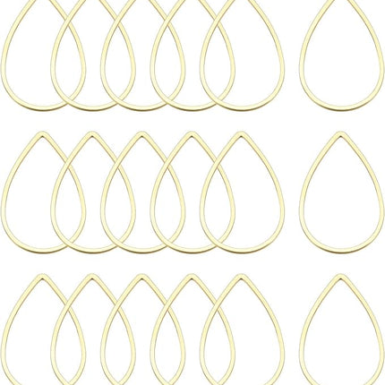 2 x Tropfen Rohlinge | Metall Gold | Für Mikromakramee, Schmuck, Ohrringe & DIY‘s