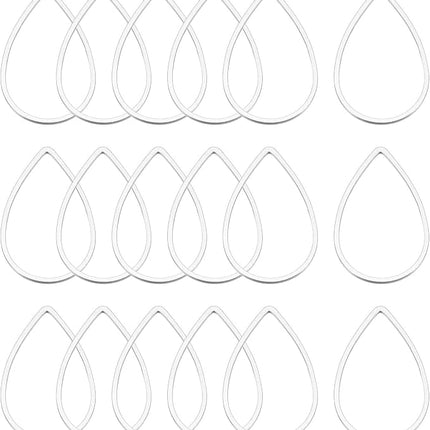 2 x Tropfen Rohlinge | Metall Silber | Für Mikromakramee, Schmuck, Ohrringe & DIY‘s