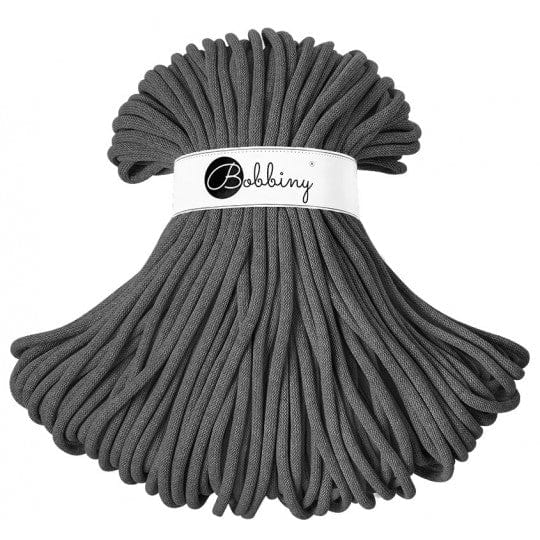 Bobbiny Cotton Candy Garn Bobbiny Jumbo Kordel 9 mm x 100 m - Charcoal