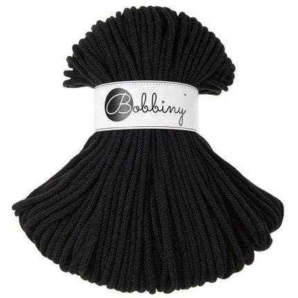 Bobbiny Cotton Candy Garn Bobbiny Premium Kordel Black 5 mm x 100 m