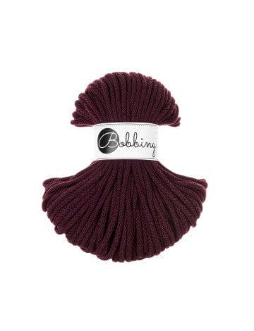 Bobbiny Cotton Candy Garn Bobbiny Premium Kordel Burgundy 5 mm x 100 m