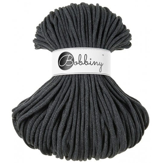 Bobbiny Cotton Candy Garn Bobbiny Premium Kordel Charcoal 5 mm x 100 m