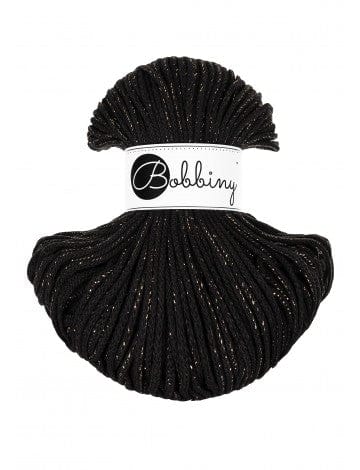 Bobbiny Cotton Candy Garn Golden Black Bobbiny Kordel Junior  3 mm x 100 m