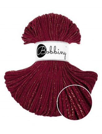 Bobbiny Cotton Candy Garn Golden Wine Red Bobbiny Kordel Junior  3 mm x 100 m