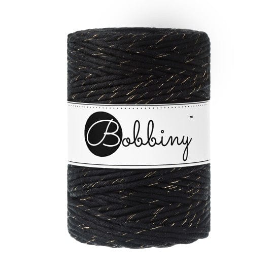 Bobbiny Makramee Garn Golden Black Bobbiny Makramee Kordel 3 mm x 100 m