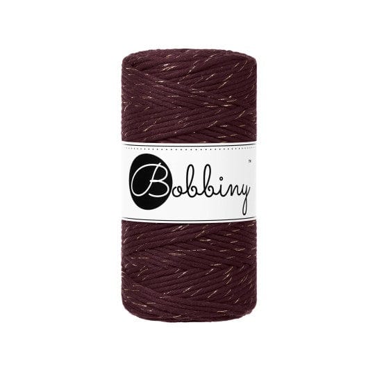 Bobbiny Makramee Garn Golden Burgundy Bobbiny Makramee Kordel 3 mm x 100 m