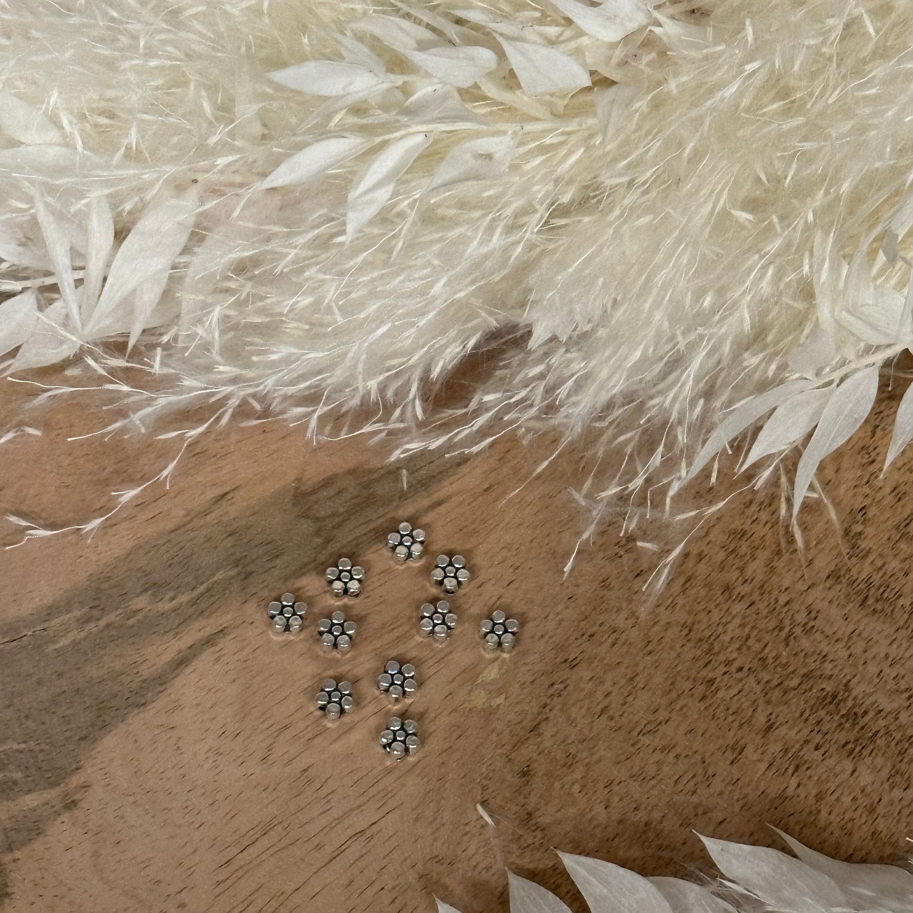 brightstars 10 x Blüte silber für DIY Ohrring Armband Halskette Schmuckherstellung