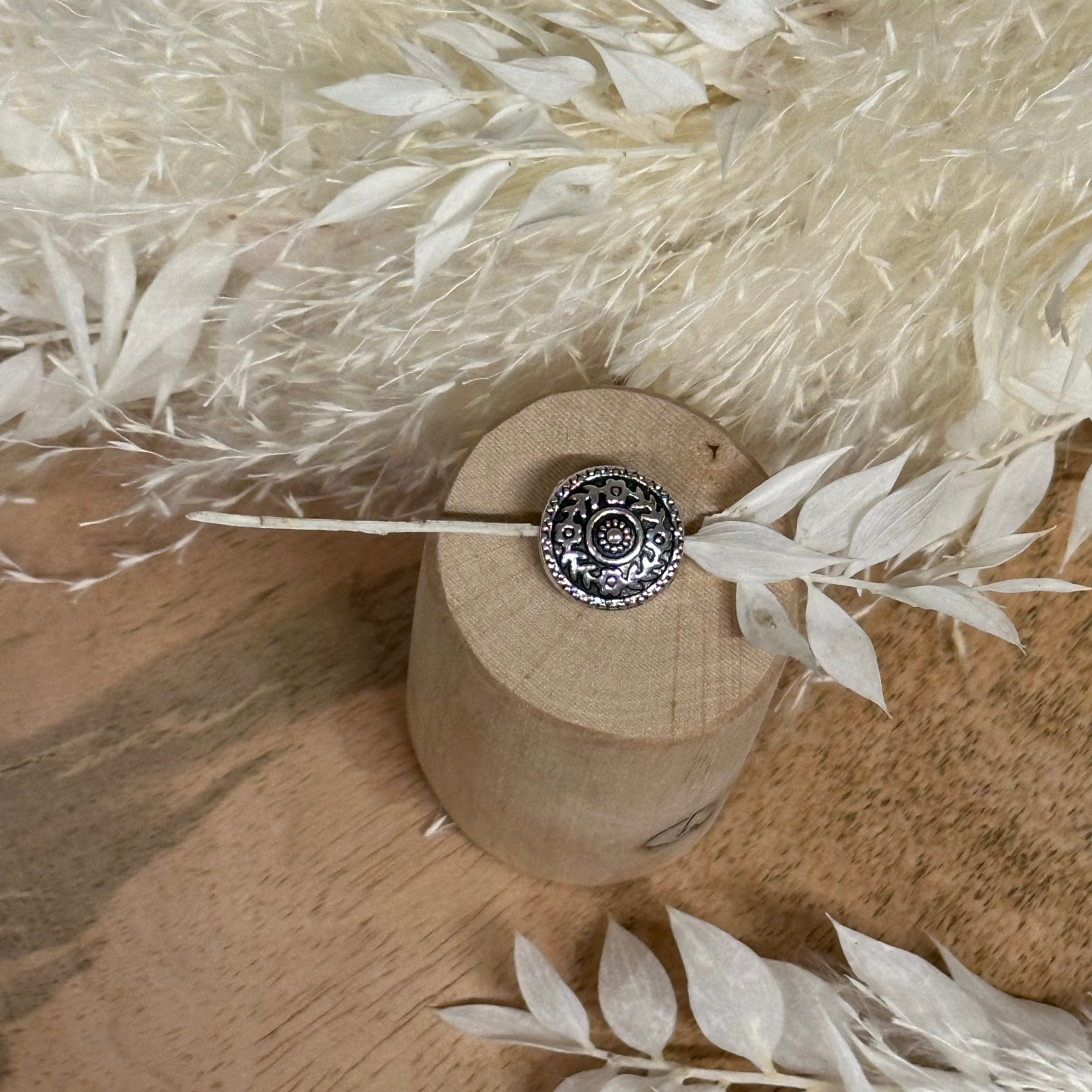 brightstars 3 x große dekorative Ornament Perle silber für DIY Ohrring Armband Halskette Schmuckherstellung