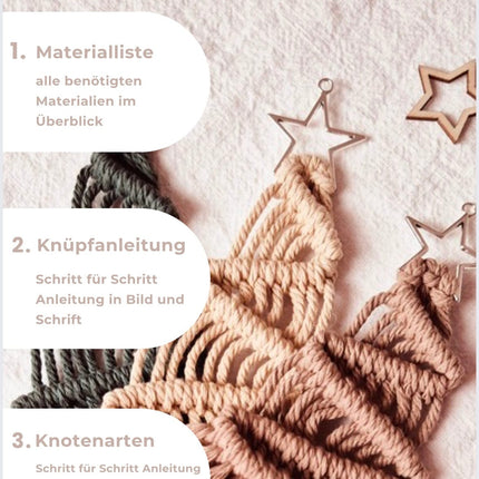 brightstars Anleitungen Freebie - Tannenbäumchen PDF Anleitung | Makramee DIY |  Deutsch