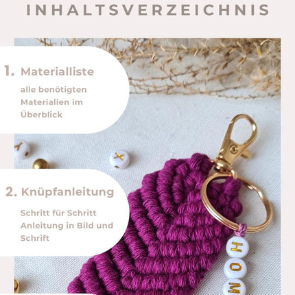 brightstars Anleitungen Schlüsselanhänger PDF Anleitung | Makramee DIY |  Deutsch