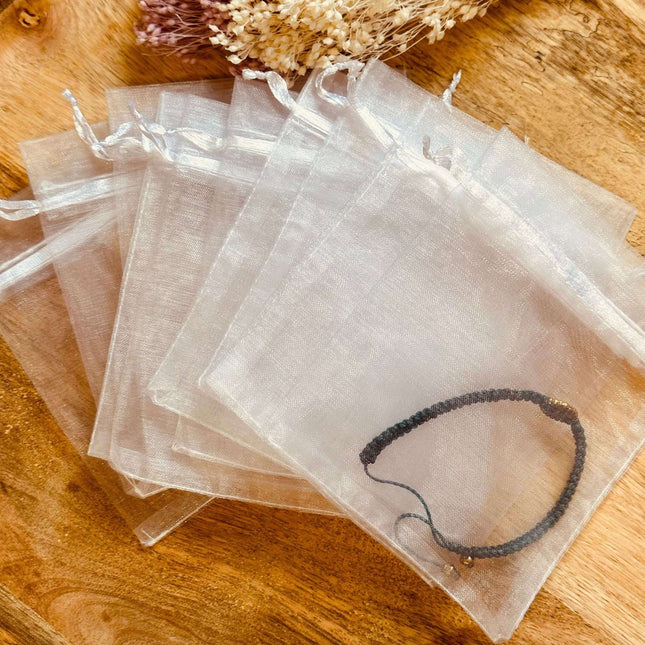 10 x Organza bags for jewelry 15 x 10 cm white brightstars