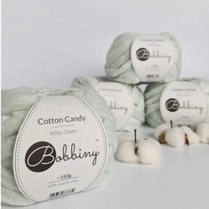 brightstars Dekorationswerkzeuge für Kunstarbeiten Bobbiny Cotton Candy Milky Green 150g