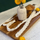 Decorative wooden boards made of pine with a hole