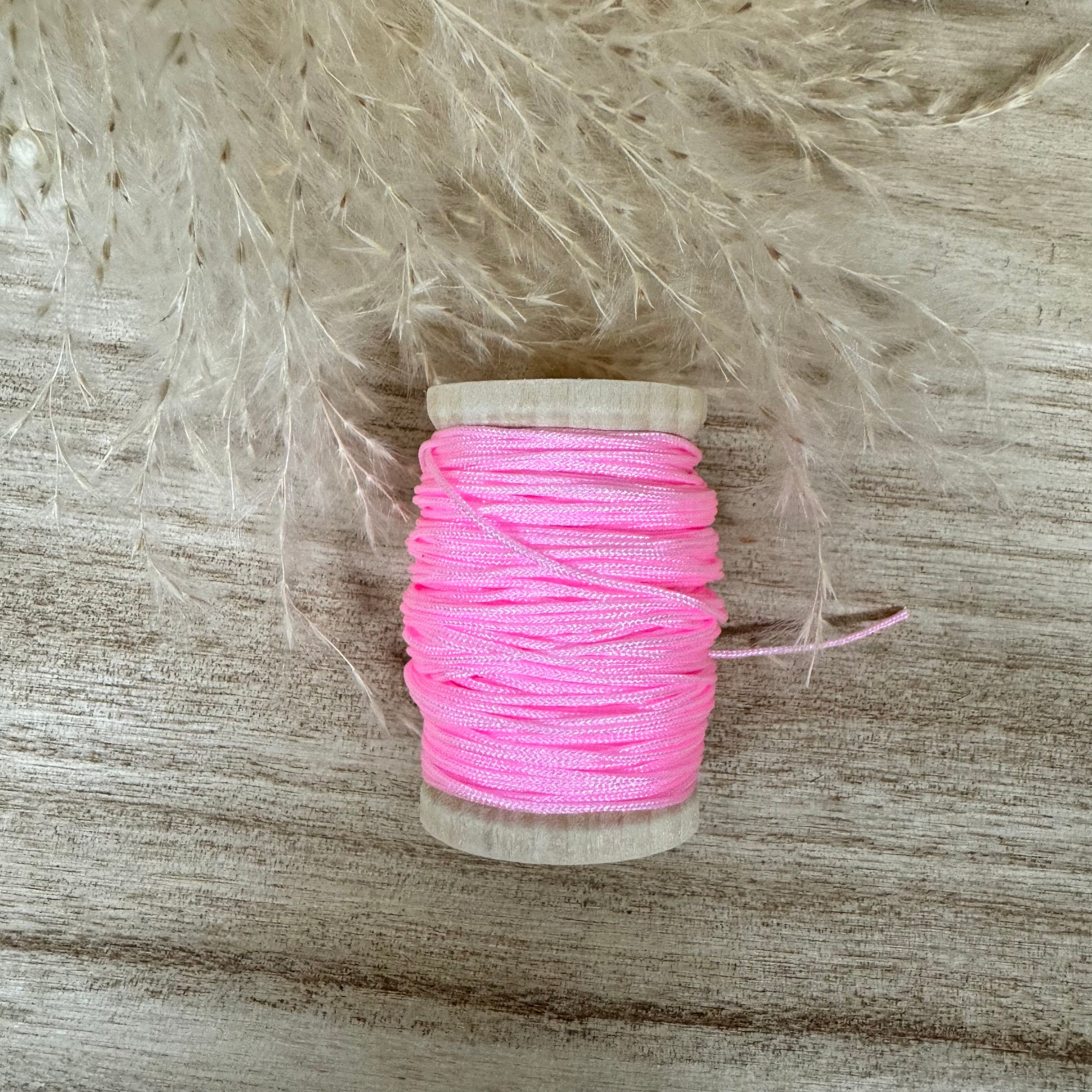 brightstars Gewachstes Polyestergarn 10 m Pink ungewachstes Nylon Garn 1 mm für Makramee Schmuckherstellung  DIY