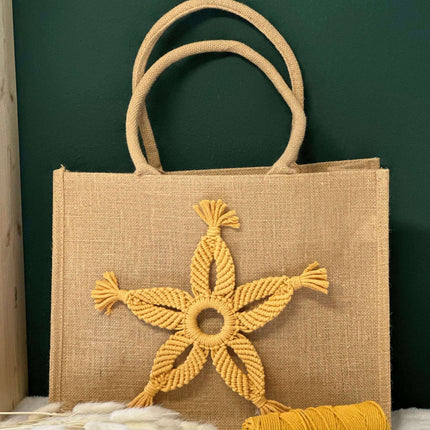 brightstars Jute Baumwoll-Tasche Größe L