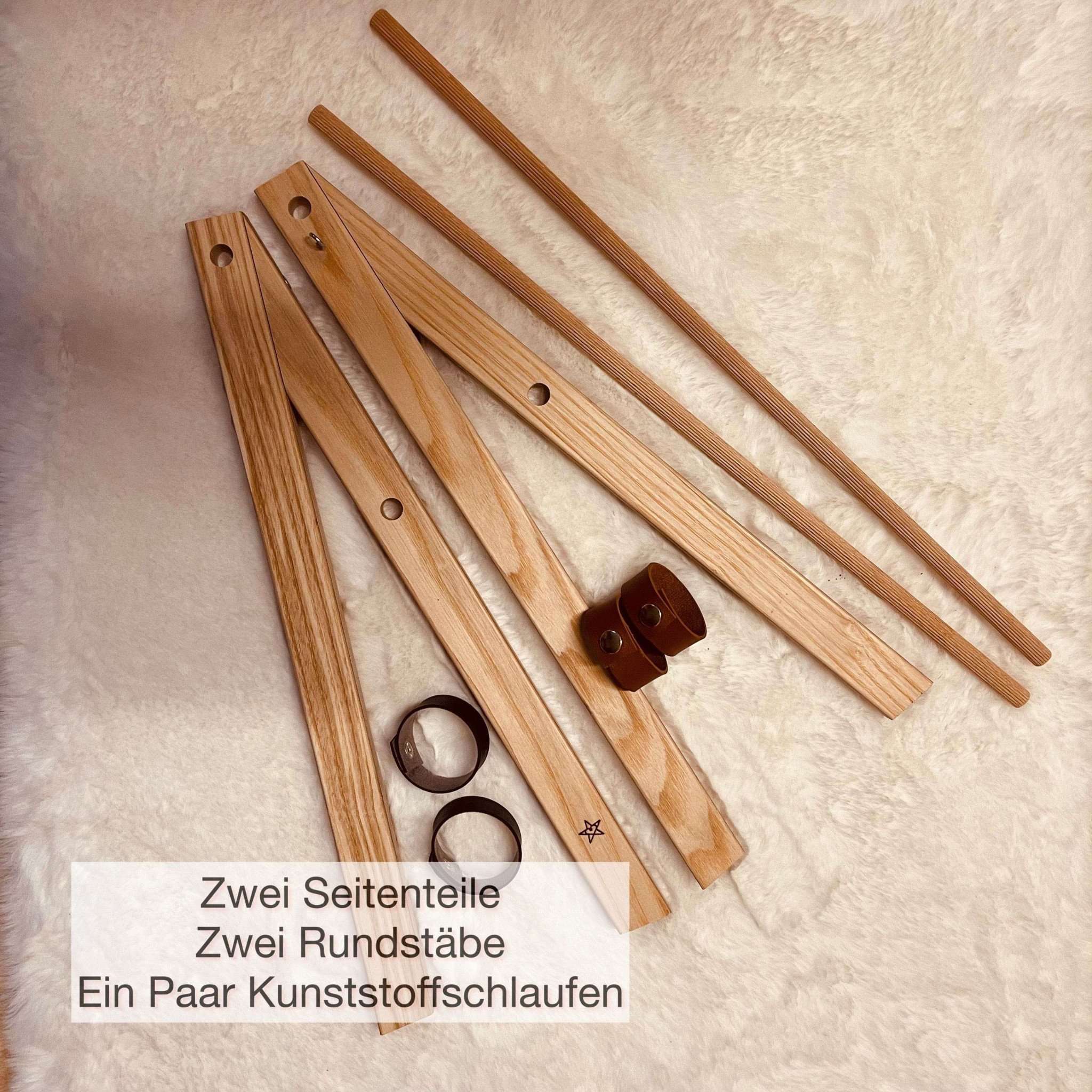 brightstars Knüpfständer Kleiner MAKRAMEE Tisch Knüpfständer in den Holzarten Esche (hell) und Akazie (dunkel)