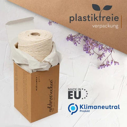 brightstars Mehrfach gedrehtes Garn Bundle (Naturell. Taupe und Salbei) Makramee Garn, 3mm mehrfach gedreht | naturell (200m) | taupe & salbei (je 100m) goldmariechen®