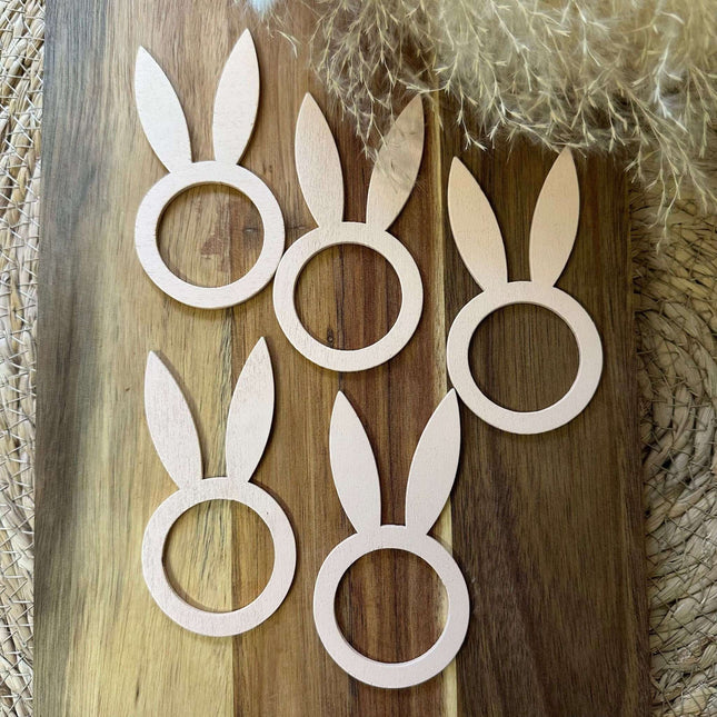 brightstars Rundhölzer Osternhase Hase Serviettenhalter aus Holz für Ostern Tischdekoration DIY Basteln