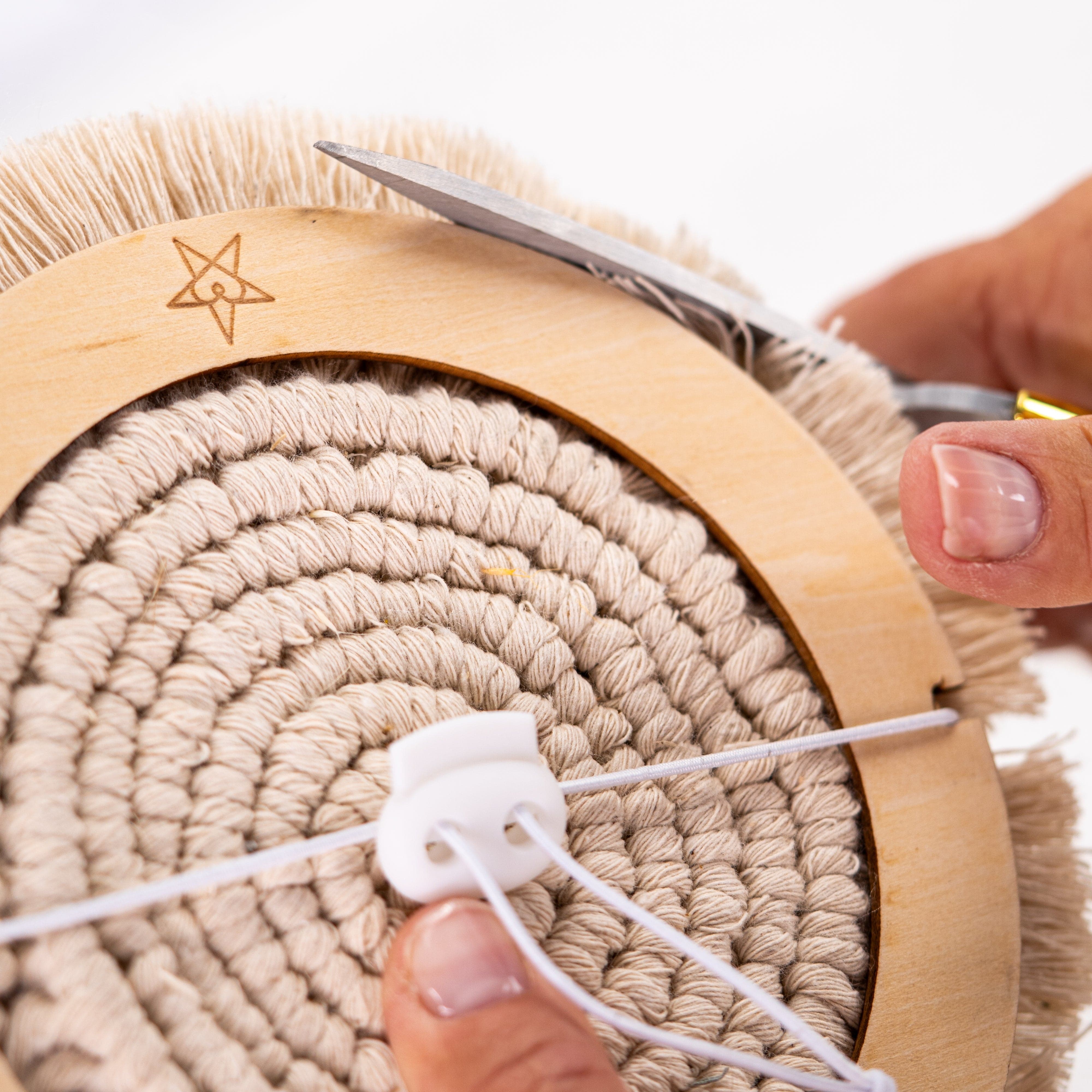 Makramee Schablone für Untersetzer in vier Größen brightstars