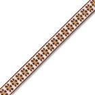 brightstars Schmuckband mit Blumen Weiß-Braun, 1,2 cm breit