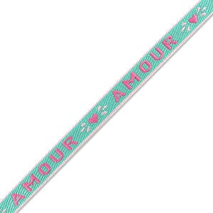 brightstars Schmuckband mit Text "AMOUR" Türkis-Fuchsia