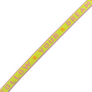 brightstars Schmuckband mit Text "FOLLOW YOUR DREAMS" Paisley purple-Limegreen