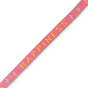 brightstars Schmuckband mit Text "HAPPINESS" Orange-Magenta