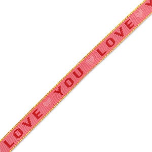 brightstars Schmuckband mit Text "LOVE YOU" Dark Pink-Red