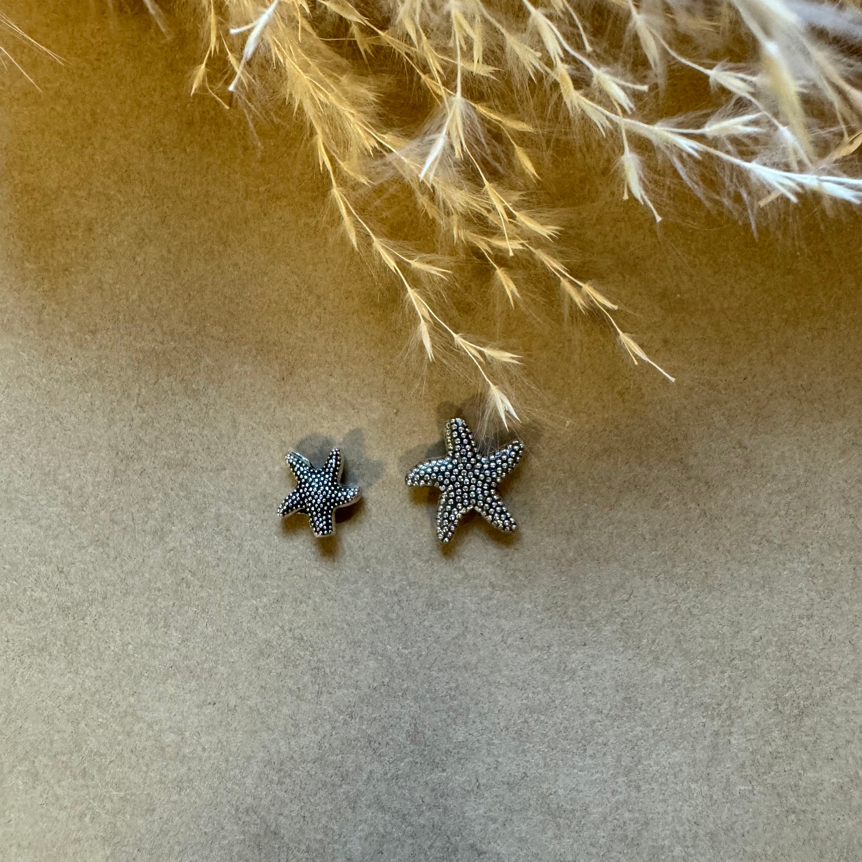 brightstars Versilberter antiker Seestern für DIY Ohrring Armband Halskette Schmuckherstellung - zwei Größen