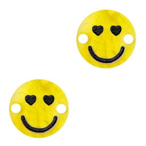 brightstars Zwischenstücke Smiley Herzen Gelb Verbinder DIY Makramee