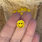 brightstars Zwischenstücke Smiley Herzen Gelb Verbinder DIY Makramee