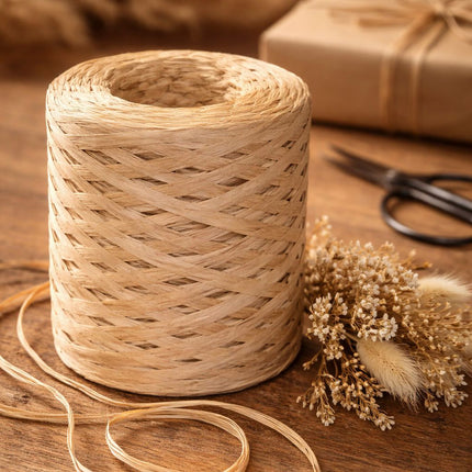 1 x Hellbraunes Papiergarn zum Häkeln & Flechten | stabil, formfest & natürlich